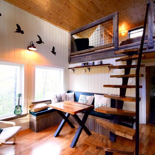 Maine tree house living room